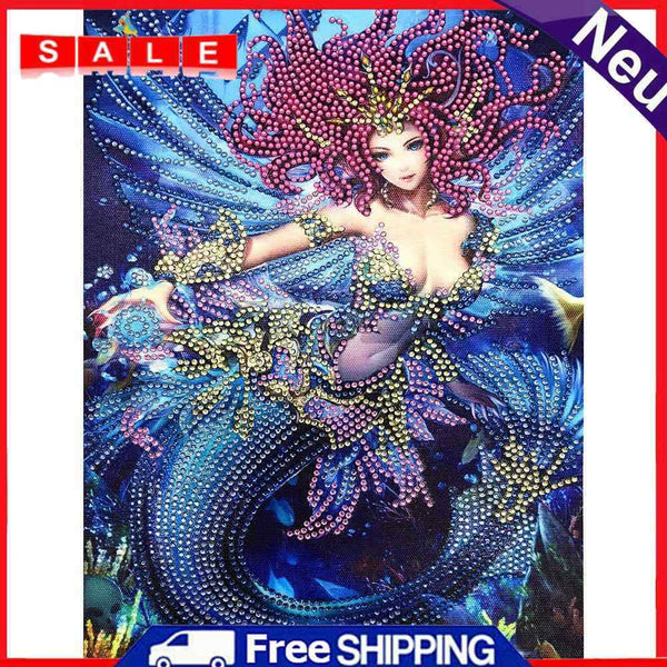 Fish Tail 5D DIY Special Shaped Diamond Painting Cross Stitch Kits Wall Decor