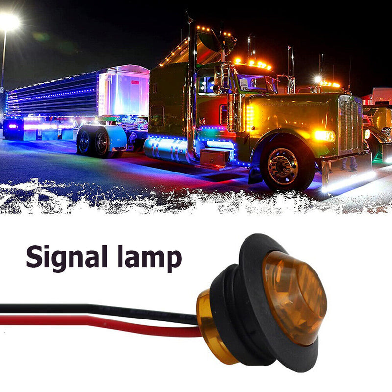 5pcs 12V-24V 3 SMD LEDs Trailer Side Marker Lights Clearance Light (Orange)