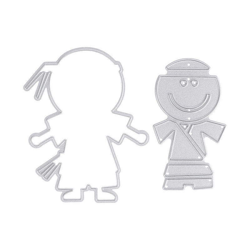 Snowvirtuos Cartoon Boy Metal Cutting Tools Stencil DIY Scrapbook Paper Cart