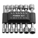 14Pcs Power Nuts Driver Drill Bit Set Hex Shank Socket Wrench~
