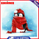 Acrylic Oil Painting By Numbers Red Scarf Penguin Handmade Digital Picture Decor
