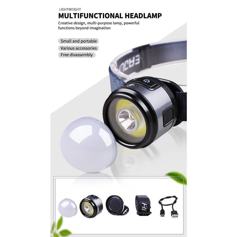 4 in 1 Waterproof XPG+COB LED Cap Hat Light Hiking Camping Working Headlamp