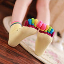 Random Fashion Trainer Casual Cute Toe Socks Cotton Cartoon Smile Five Finger