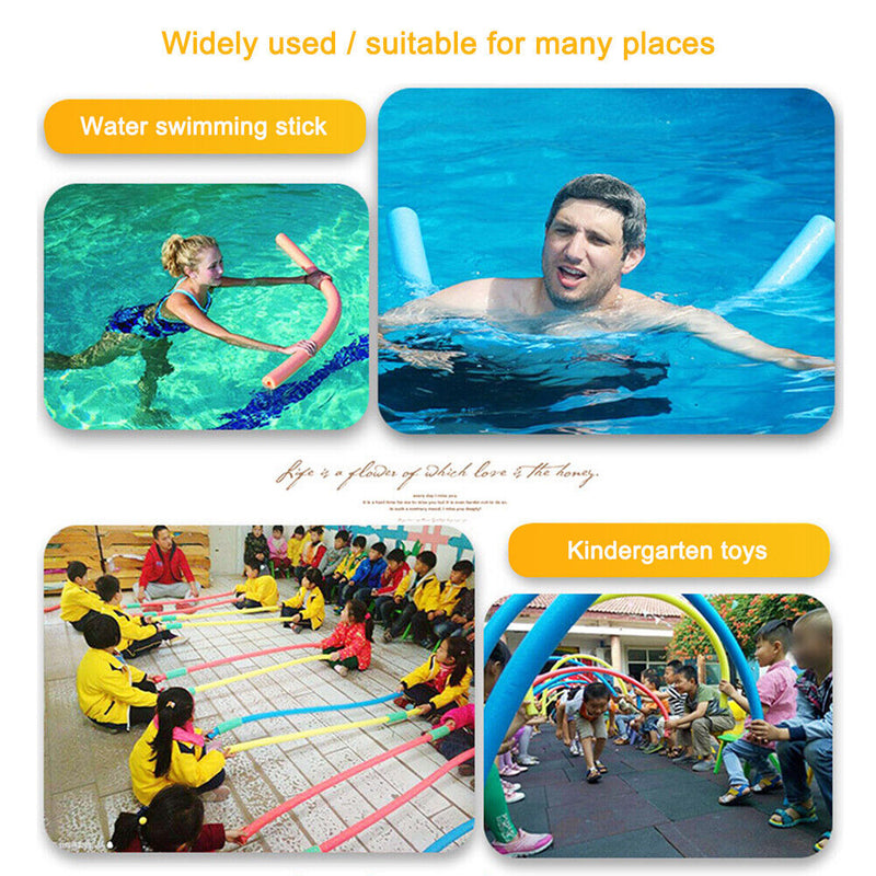 Swimming Noodle Hollow Flexible Water Float Aids Woggle Noodles for Kids Ad