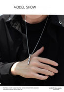 Gift Trendy Jewelry Men Rectangle Stainless Steel Chain Necklace Pendant