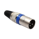 5 Pairs XLR 3 Pin Female MIC Jack Plug Audio Microphone Cable Connector Blu