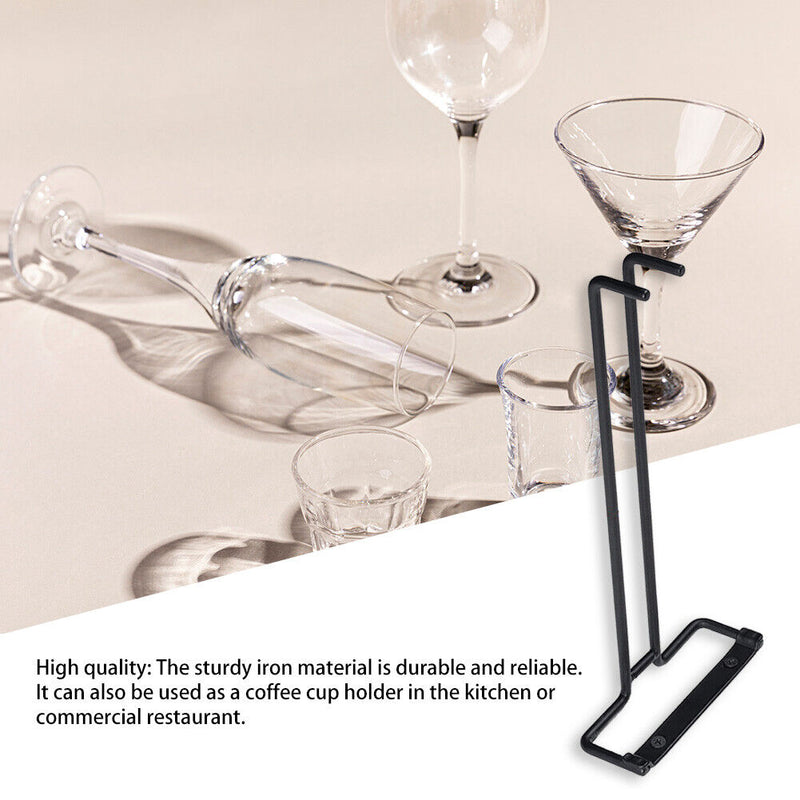 Iron Wine Rack Glass Holder Hanging Bar Shelf Organizer Home Bar Kitchen To