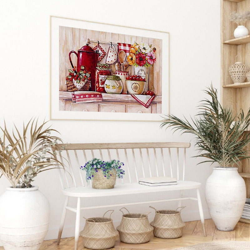 Kitchen Cups Paint By Numbers Kit DIY Frameless Acrylic Picture On Canvas