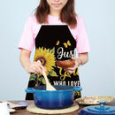 Linen Sunflower Print Women Men Dinner Party Kitchen Cooking Aprons Bibs