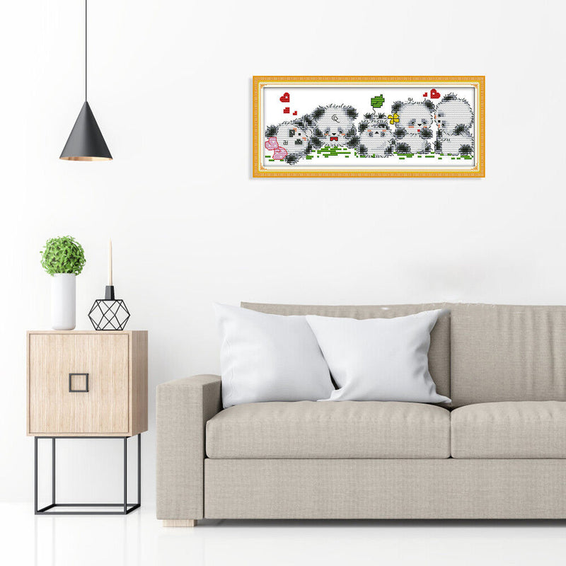14CT Stamped Cartoon Embroidery Canvas Cross Stitch Craft (K923 Cute Bear)