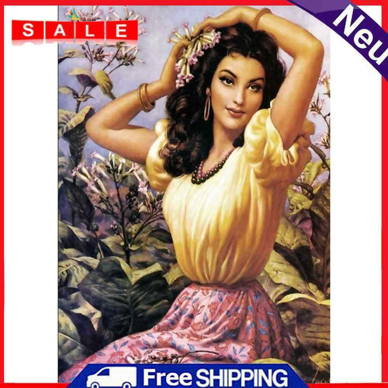 Hand Painted Digital Oil Picture DIY Women Paint By Numbers Kit Canvas Craft