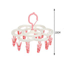 16 Clips Portable Socks Cloth Hanger Rack Clothespin Drying Rack Sock Holder