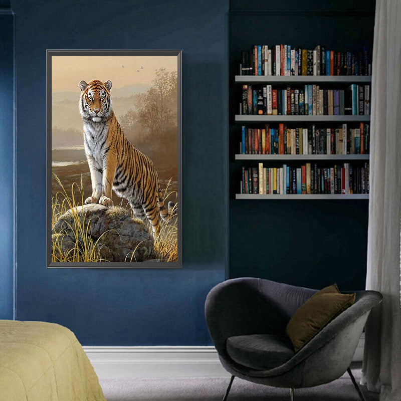 5D DIY Diamond Drawing Northeast Tiger Kits Full Round Drill Wall Decor Crafts