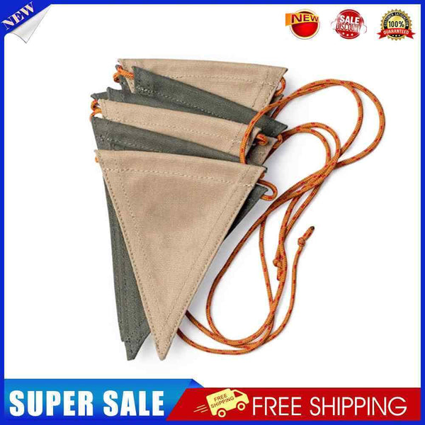 #A 12pcs Canvas Triangular Bunting Flags Outdoor Camping Hanging Banner Decorati