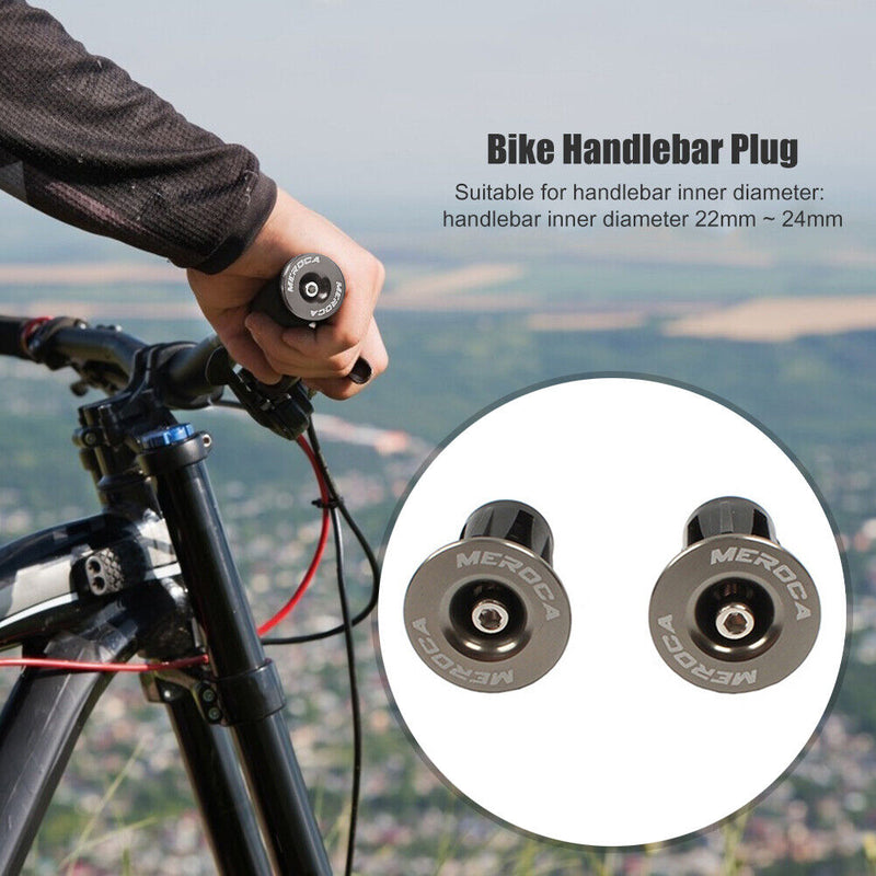 MEROCA 1 Pair Bicycle Grips Handle Bar Ends Cap MTB Anti-slip Handlebar Plu