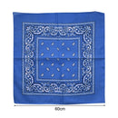 Print Bandana Hair Bands Women Unisex Square Scarf Turban Headband (Blue) Newly