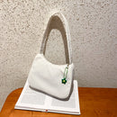 Women Purse Pure Color Underarm Bag Female Casual Shoulder Handbag (White)