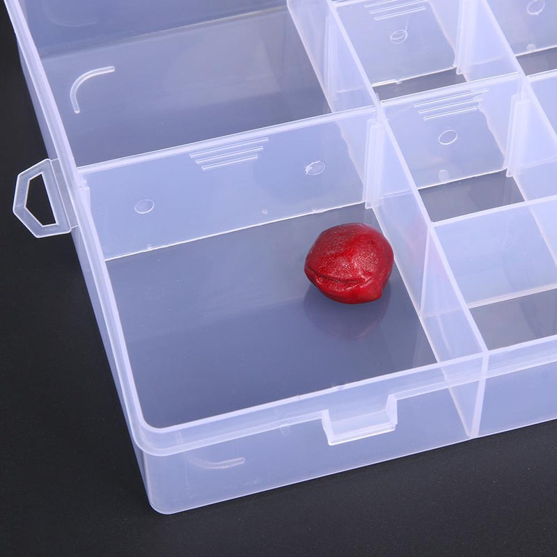 14 Compartment Transparent Plastic Jewelry Box Earrings Rings Beads Pills Storag