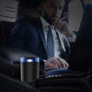 LED Light Car Ashtray Universal Cigarette Cylinder Holder with Lid (Blue) Newly