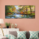 River in Forest Oil Paint By Numbers DIY Handpainted on Canvas Wall Art Pictu