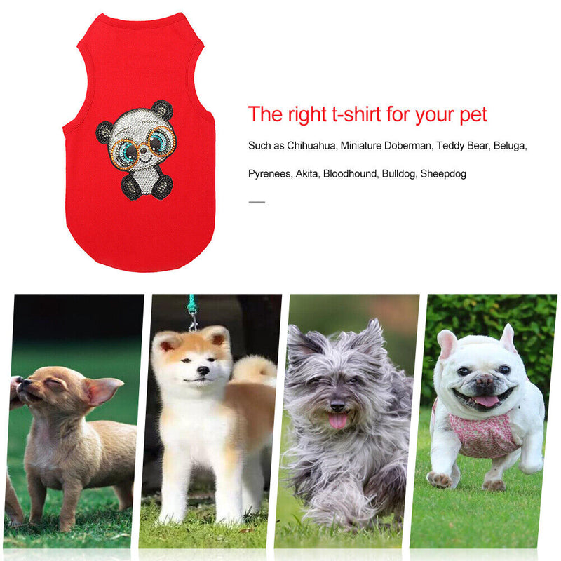 Breathable Clothing for Small Pets DIY Applique Diamond Printed Vest Clothes