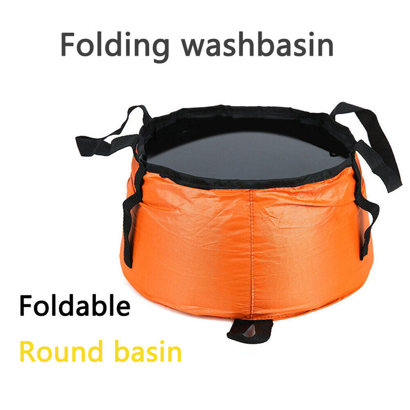 #A Portable Foldable Camping Wash Basin Hiking Washing Bucket Water Container