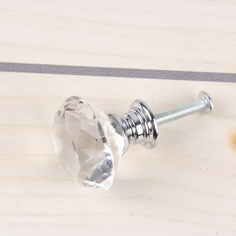 Drawer Diamond Shape Pull Handle Door Knobs Crystal Glass Knobs Cupboard Pulls
