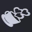Love Heart Hot Coffee DIY Carbon Steel Cut Die Metal Stencil