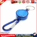 Metal Retractable Keychain Anti-Lost Anti-Theft EDC Keyring Buckle (Blue) Newly