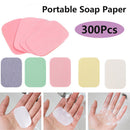 300Pcs Outdoor Mini Paper Soap Washing Hand Bath Clean Scented Slice Sheets Soap