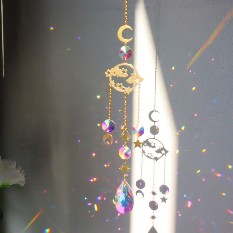 #A 1/5pcs Crystal Wind Chime Hanging Ornament Window Curtains Pendant Jewelry De