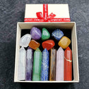 Seven Chakra Hexagonal Column Single Pointed Large Set N3D4