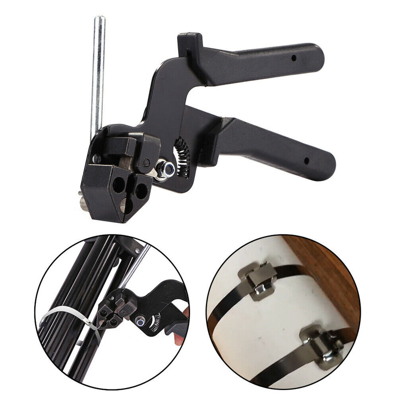 Stainless Steel Cable Tie Fasten Pliers Tensioner Fastening Cutting Tools Newly