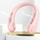 Mini Neck Fan USB Rechargeable Bladeless Fan Neck Air Conditioner (Pink)