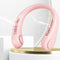 Mini Neck Fan USB Rechargeable Bladeless Fan Neck Air Conditioner (Pink)