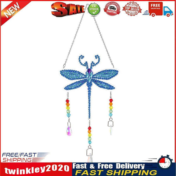 DIY Diamond Painting Light Catcher Hanging Crystal Wind Chime (Dragonfly) Newly