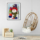 Snowman Cartoon Full Round Drill Mosaic Picture of Rhinestone Handmade Art Kit