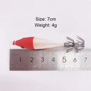 2pcs 7cm 4g Luminous Artificial Wood Shrimp Hook Fishing Lures (Red White)