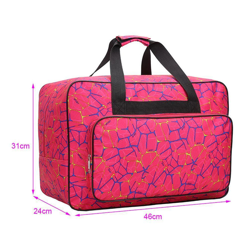 Unisex Large Capacity Travel Portable Tote Sewing Machine Bags(Rose Red)