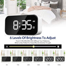 Wake Up Bedside Desktop LED Digital Alarm Clock with Snooze (White + White)