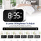 Wake Up Bedside Desktop LED Digital Alarm Clock with Snooze (White + White)