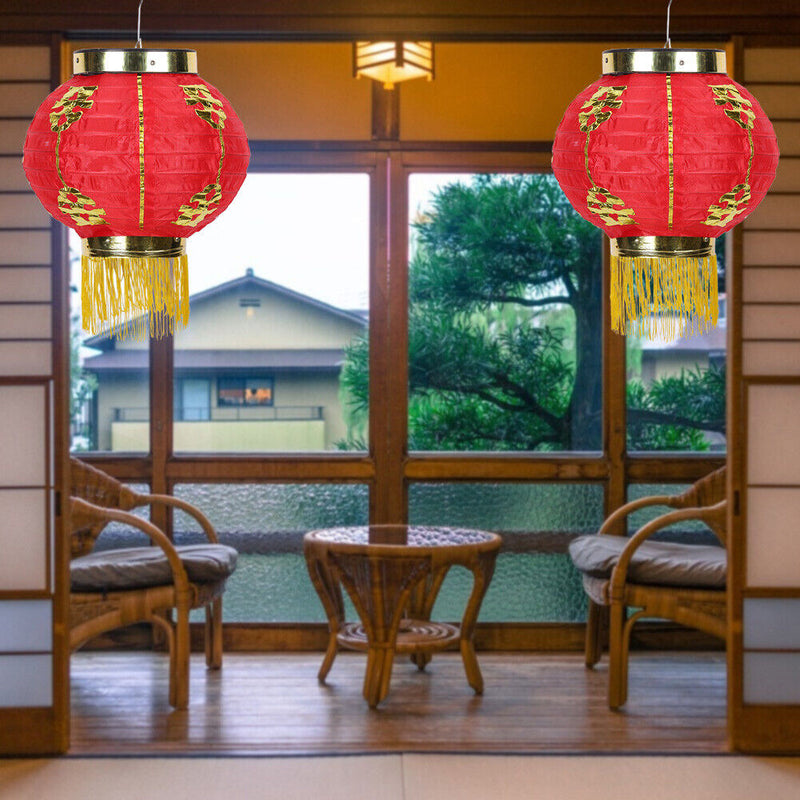 8 inch Cloth Lanterns Pub Restaurant Waterproof Lantern with Tassel (4pcs) Newly