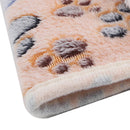 Warm Pet Blanket Coral Fleece Paw Foot Print Dog Bed Mats Sleeping Cover Mat