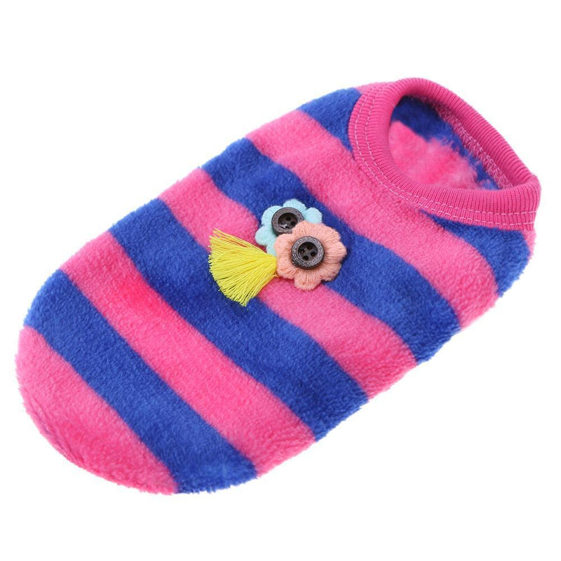 Winter Pet Dog Cat Clothes Fleece Apparel Small Animal Costume(Blue)(S)(2)