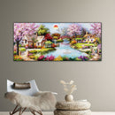 Hut by Lake Oil Paint By Numbers Kits Canvas Wall Art DIY Gift for Adults Child