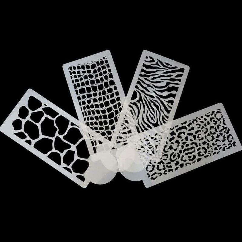4 Pcs Cake Stencils Cake Decorating Stencils Mold Plastic Spray Templates P3U7