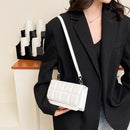 Women Chocolate Square PU Flap Shoulder Bag Small Messenger Crossbody Handbags