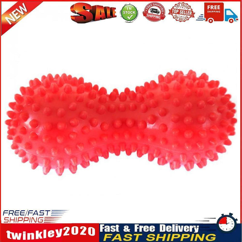 Peanut Shape Massage Fitness Ball Stress Relax Body Spiky Massager (Red) Newly