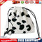 Women Plush Crossbody Bag Cow Milk Print Shoulder Drawstring Mini Handbags