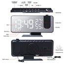 Digital FM Radio Projection Alarm Clock Smart LED Electric Desk Watch (A)